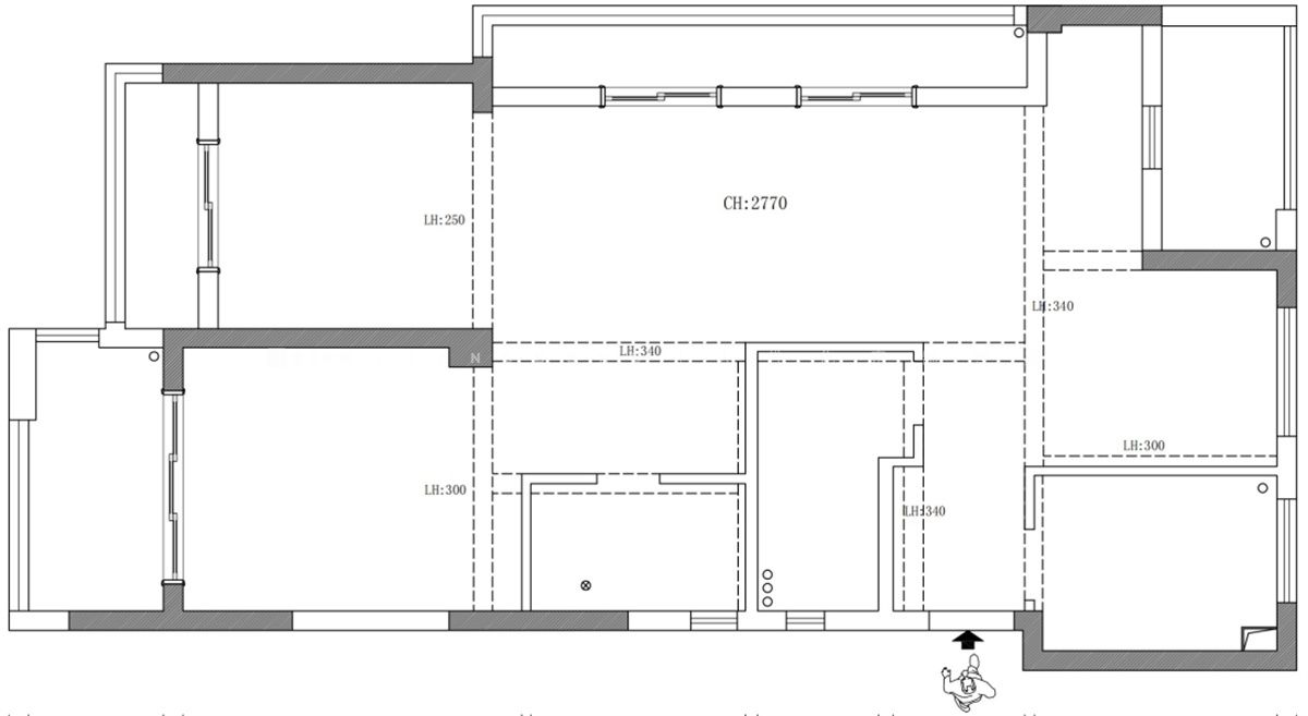 118㎡现代风格户型图装修案例