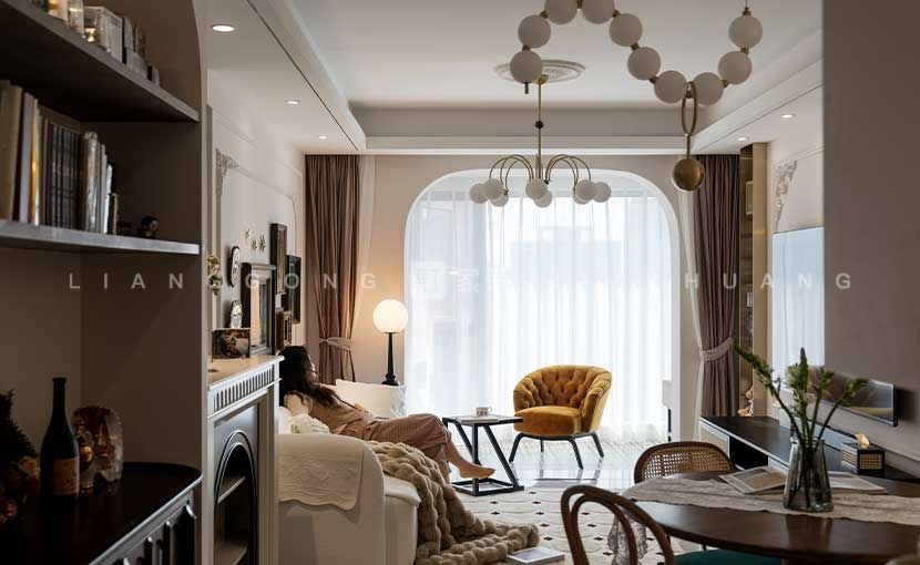 90㎡法式风格客厅装修案例