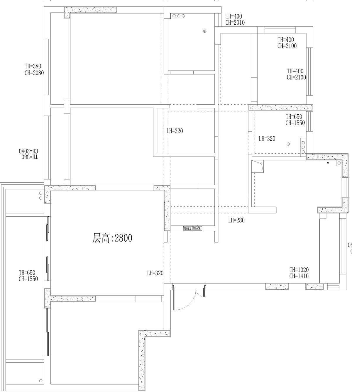 135㎡轻奢风格户型图装修案例