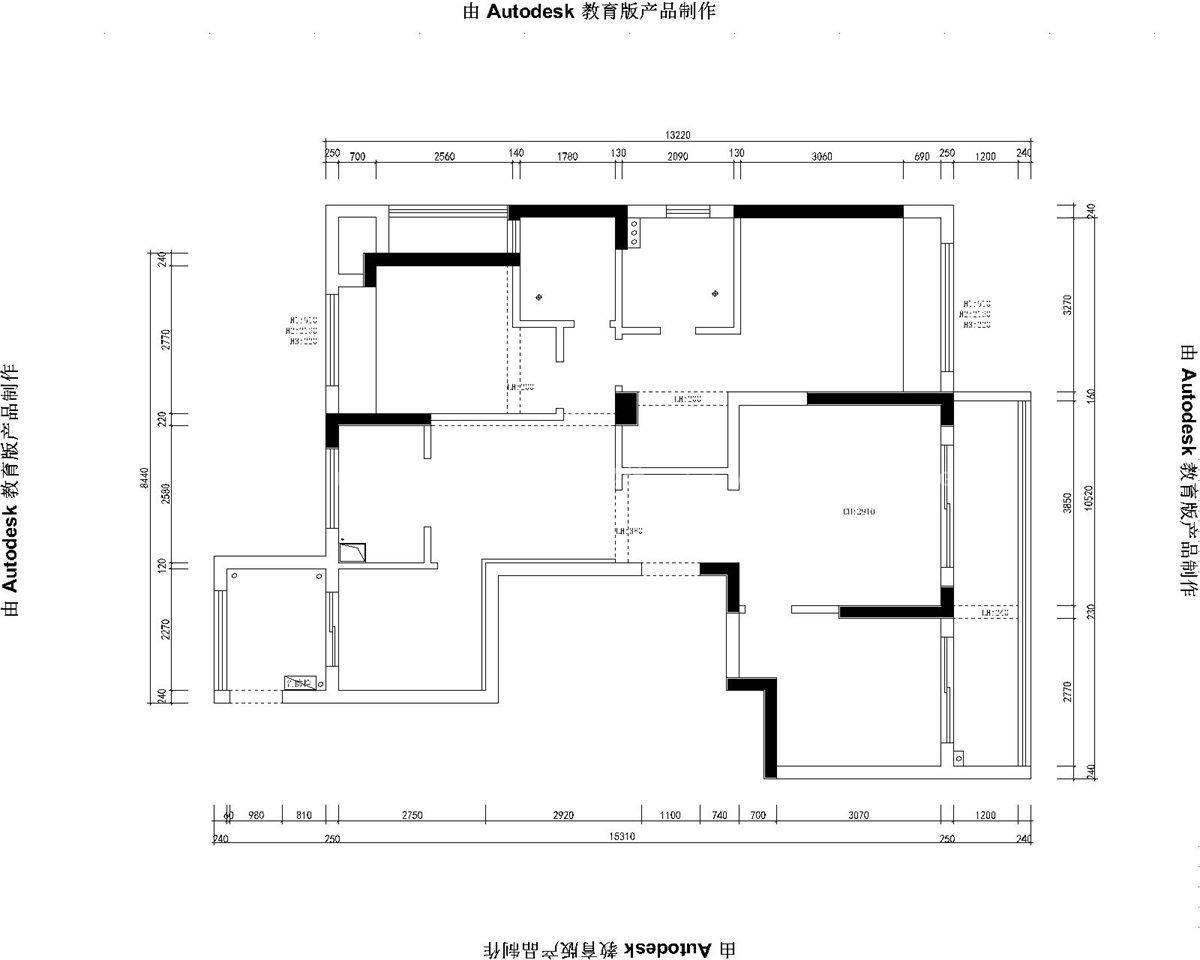 128㎡法式风格户型图装修案例