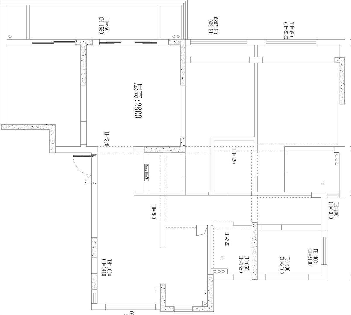 135㎡轻奢风格户型图装修案例