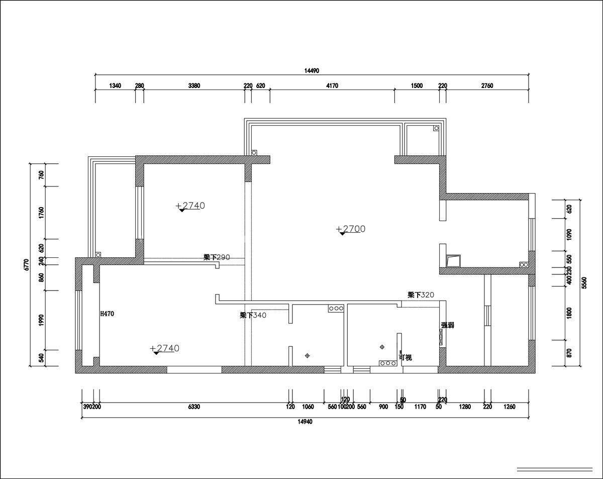 115㎡现代风格户型图装修案例