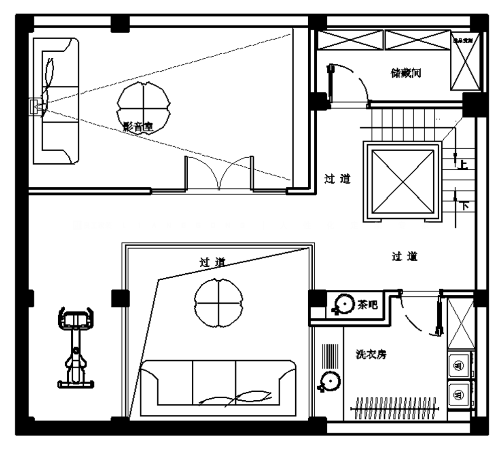 348㎡意式风格户型图装修案例