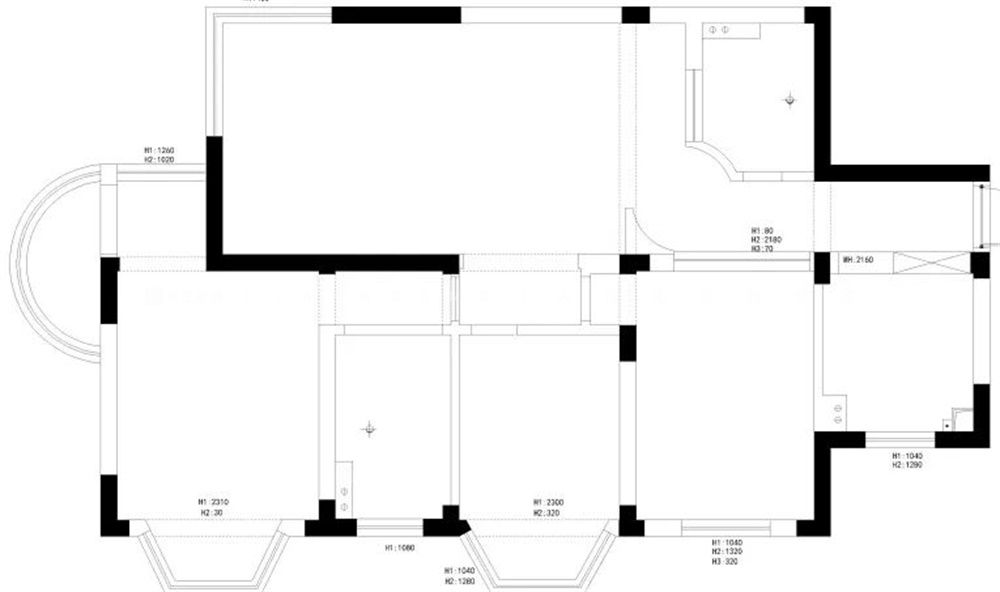 120㎡现代风格户型图装修案例