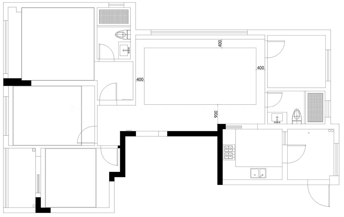 127㎡现代风格户型图装修案例