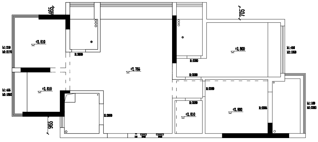 115㎡现代风格户型图装修案例