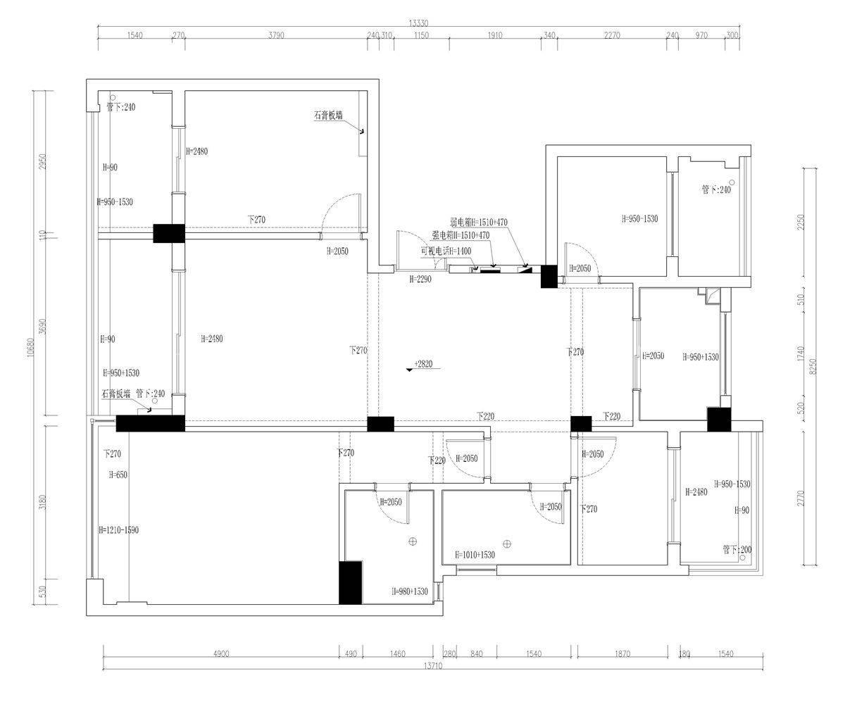 120㎡北欧风格户型图装修案例