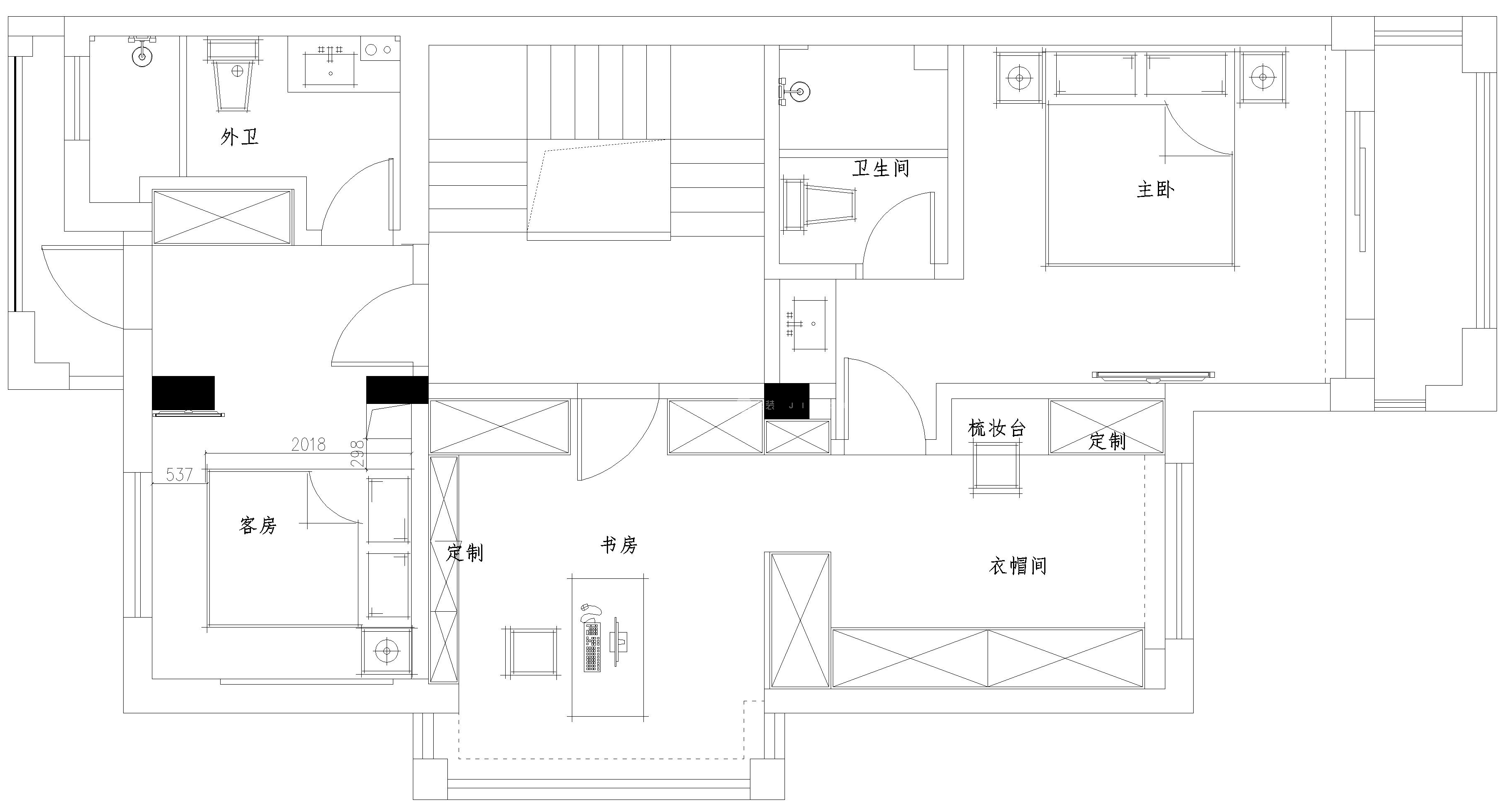 450㎡美式风格户型图装修案例