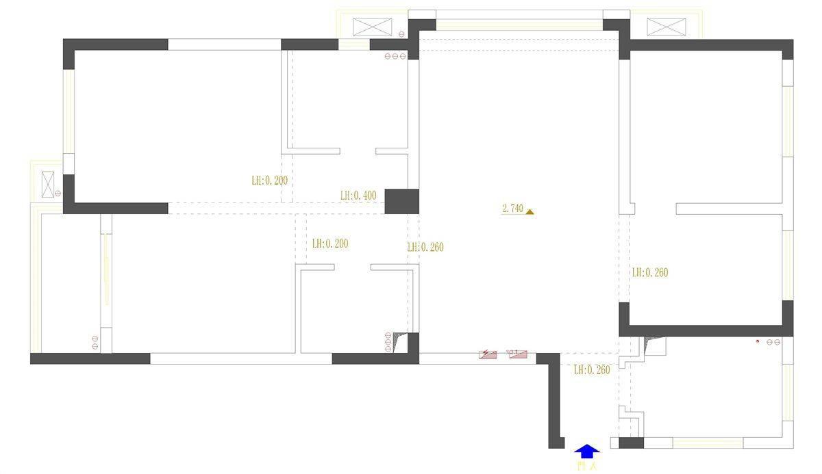 115㎡美式风格户型图装修案例