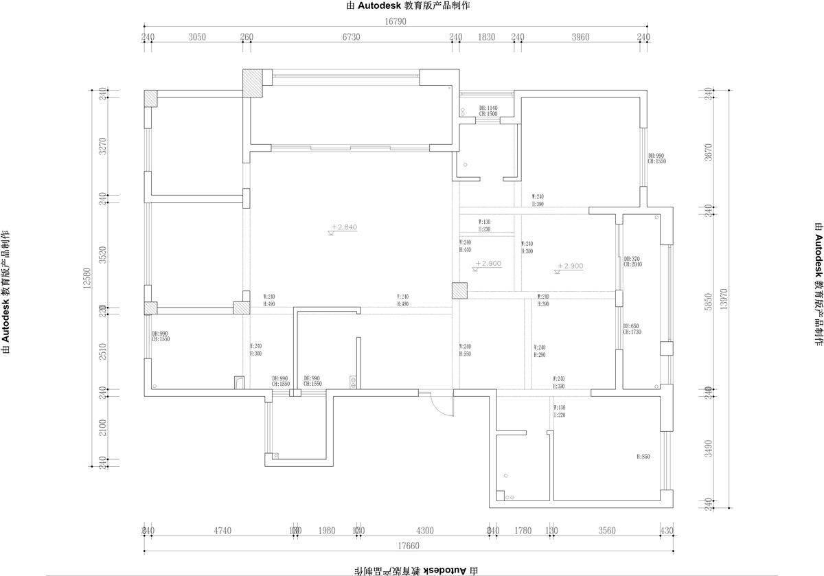 200㎡现代风格户型图装修案例
