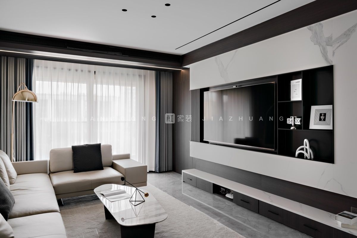 158㎡简约风格客厅装修案例
